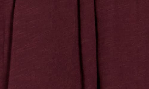 Lucky Brand Split Neck Peplum Top In Burgundy