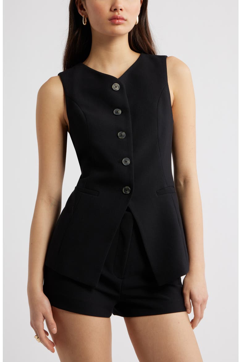 Icon Twill Waistcoat, Main, color, BLACK