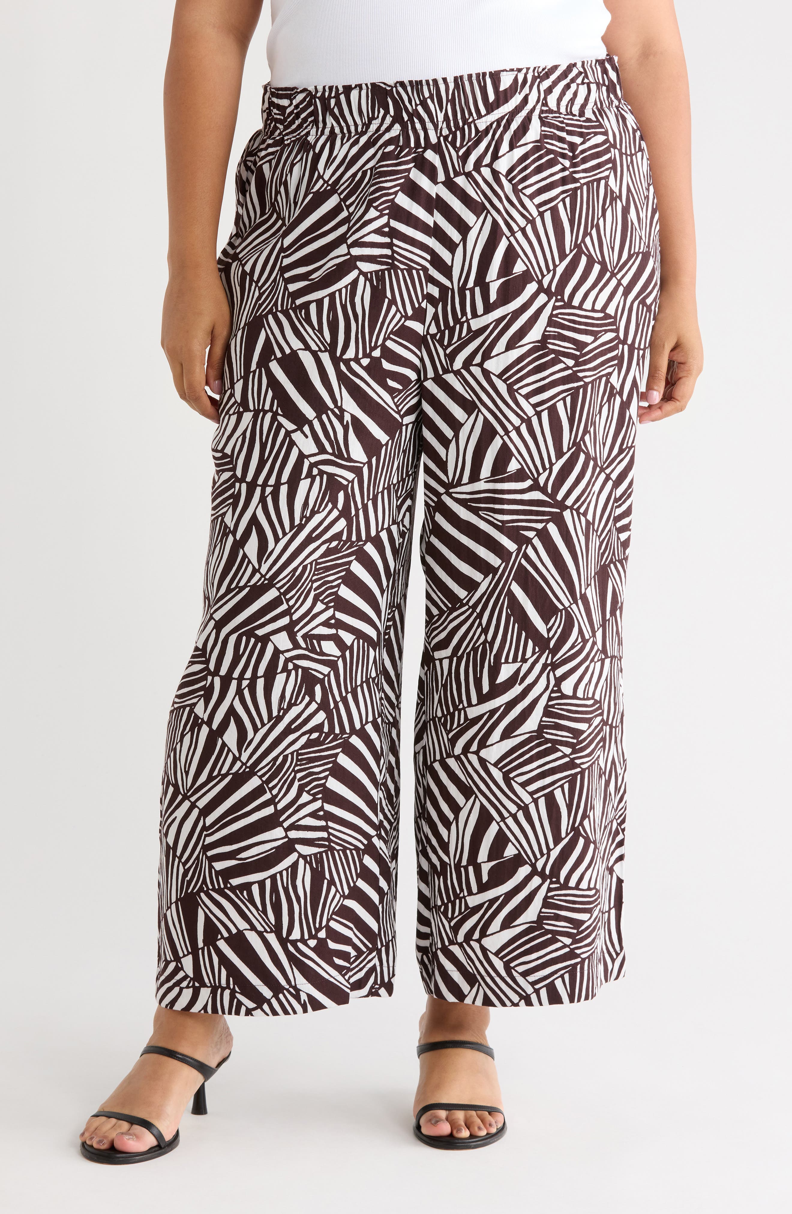 Adrianna Papell Printed Wide Leg Pants