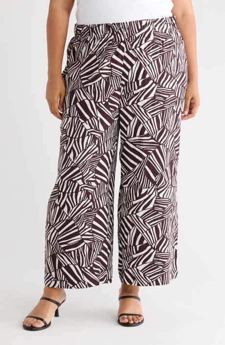 Adrianna Papell Printed Wide Leg Pants
