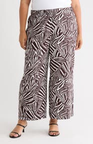 Adrianna Papell Printed Wide Leg Pants