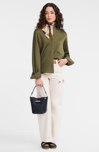 【関税&送料込】Longchamp Paris Le Roseau Leather Bucket Bag Le Roseau XS Bucket bag Chestnut - Leather | Longchamp US