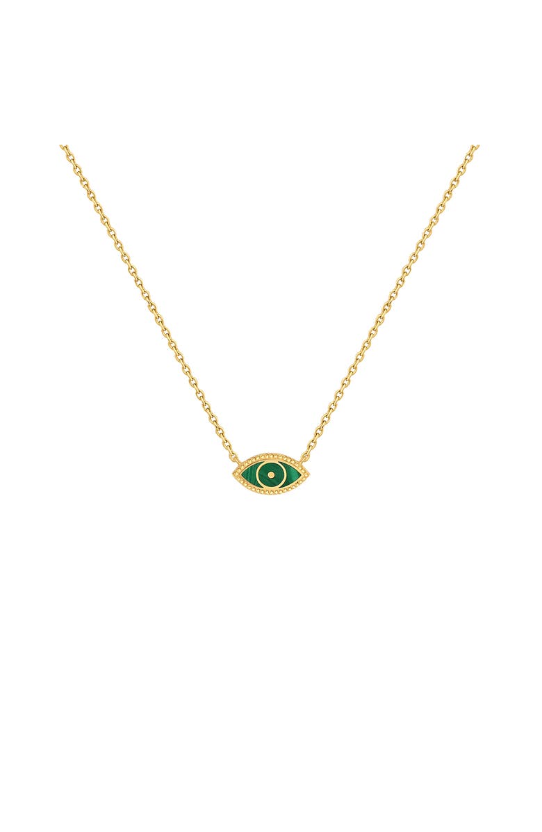 Karma and Luck Future Visions Evil Eye Malachite Gold Necklace, Main, color, Gold/Green