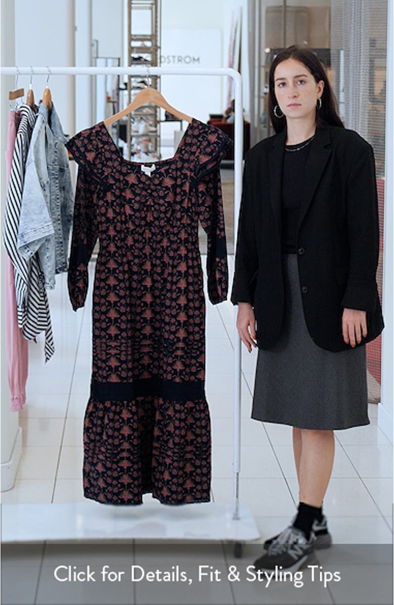 Double Ruffle Long Sleeve Maxi Dress, sales video thumbnail