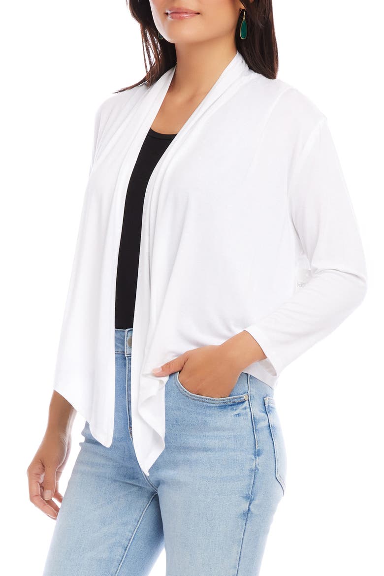Calli Draped Open Front Cardigan, Alternate, color, OFF WHITE