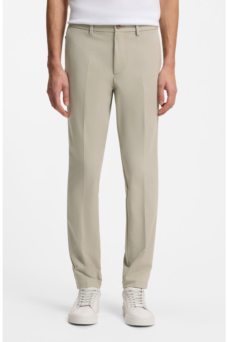 Kaiton Slim Fit Flat Front Stretch Cotton Blend Dress Pants, Main, color, BEIGE
