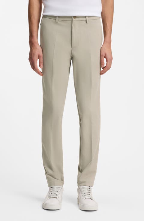 Kaiton Slim Fit Flat Front Stretch Cotton Blend Dress Pants