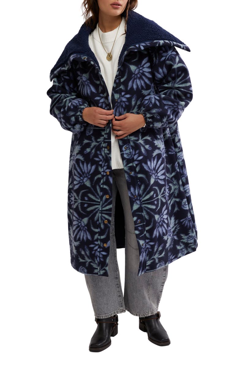 Free People This Love Floral Wing Collar Cardigan, Main, color, Night Sky Combo