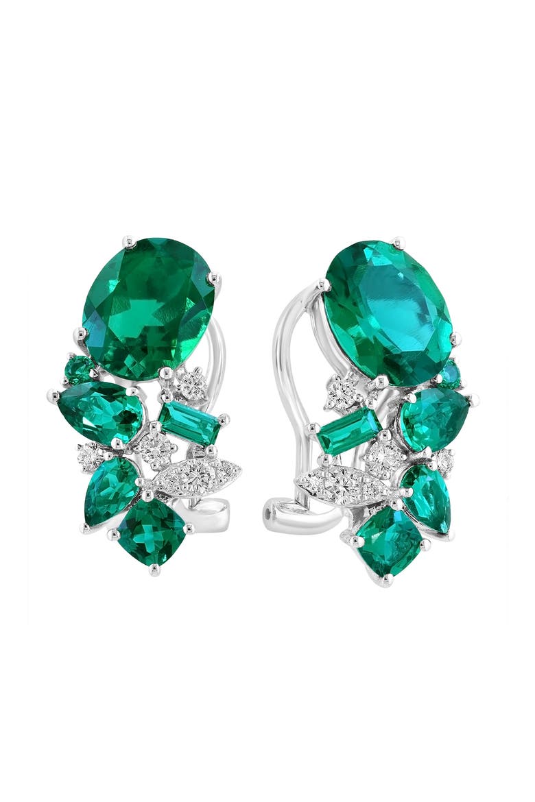Paraiba Tourmaline Drop Earrings in 14K Yellow Gold, Alternate, color, Green