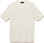 MANGO Short Sleeve Cotton Crewneck Sweater
