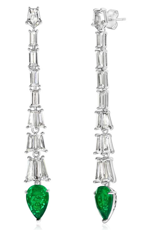 Gala Cubic Zirconia Linear Drop Earrings