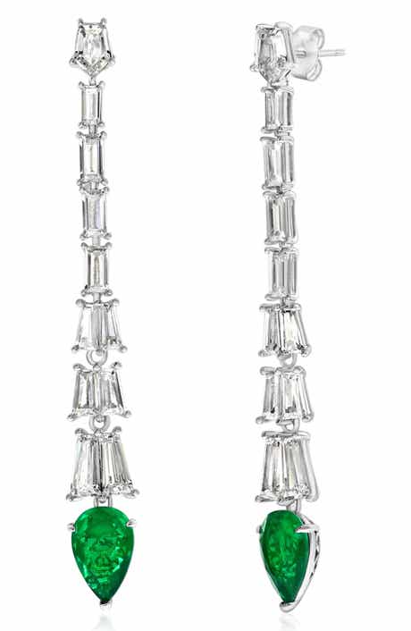 SUZY LEVIAN Gala Cubic Zirconia Linear Drop Earrings