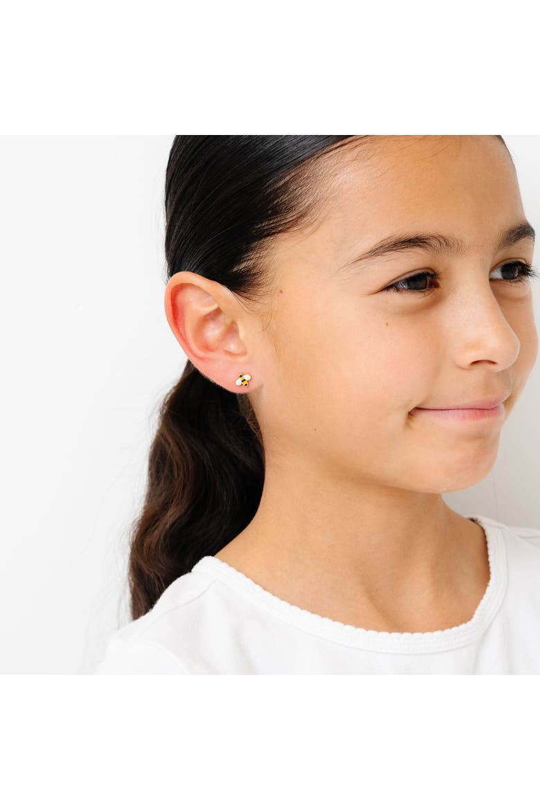 Bee Stud Earrings, Alternate, color, Gold