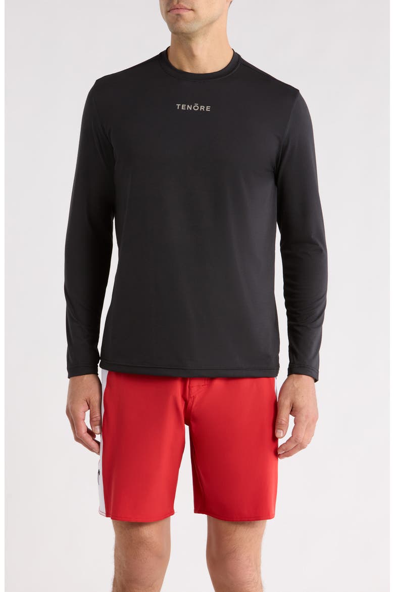 Long Sleeve UPF 50+ Rashguard, Main, color, BLACK
