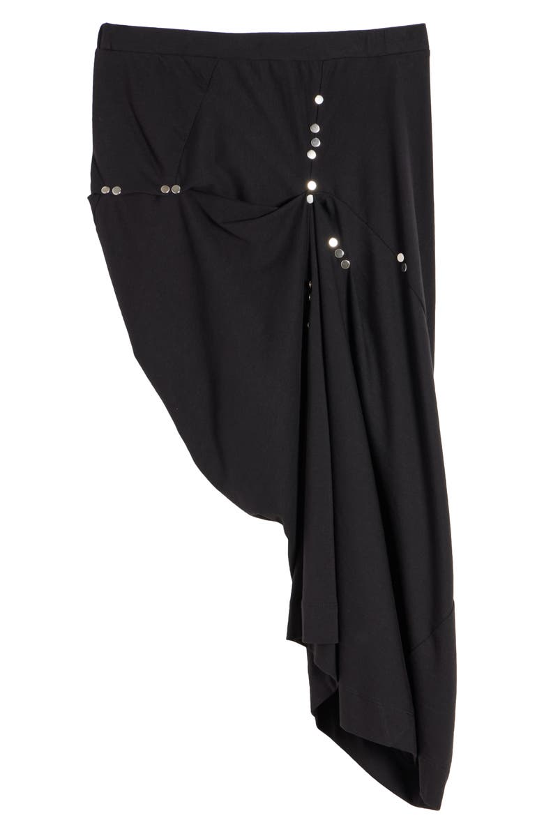 Dries Van Noten Studded Ruched Cotton Jersey Skirt, Alternate, color, 