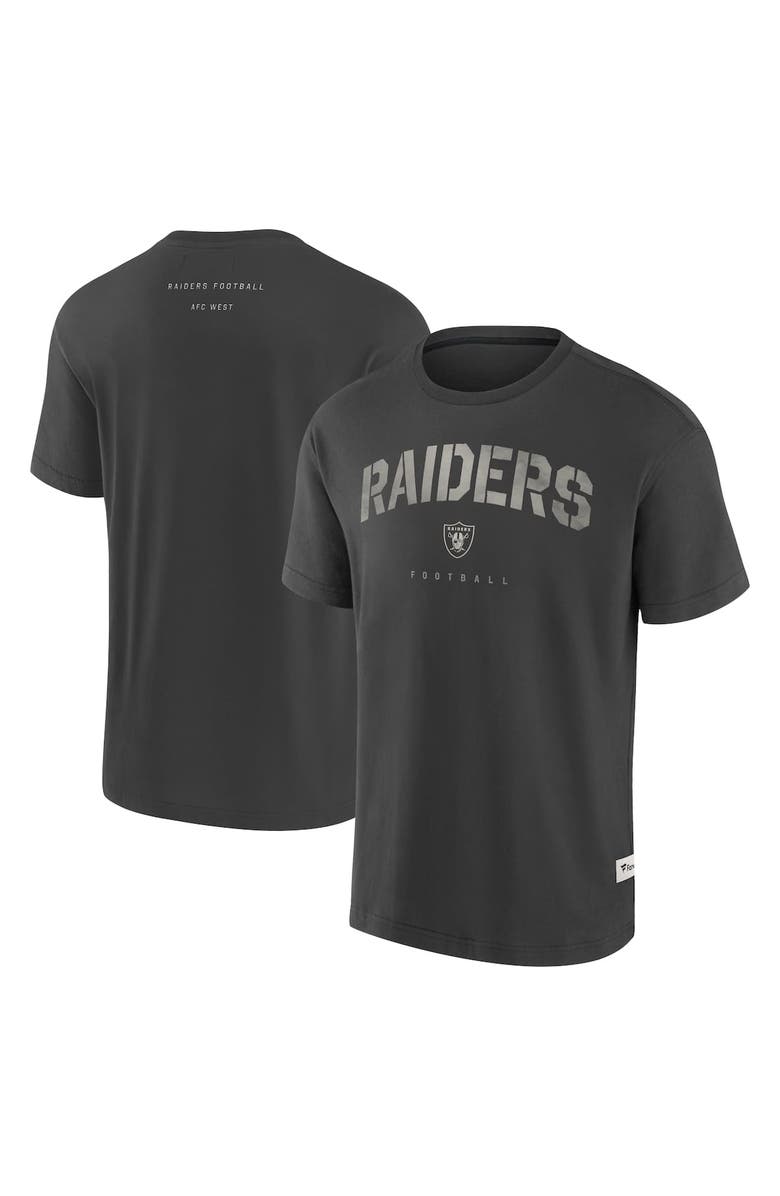 FANATICS Men's Fanatics Charcoal Las Vegas Raiders Elements Weathered Tonal Future Ground T-Shirt, Main, color, Charcoal