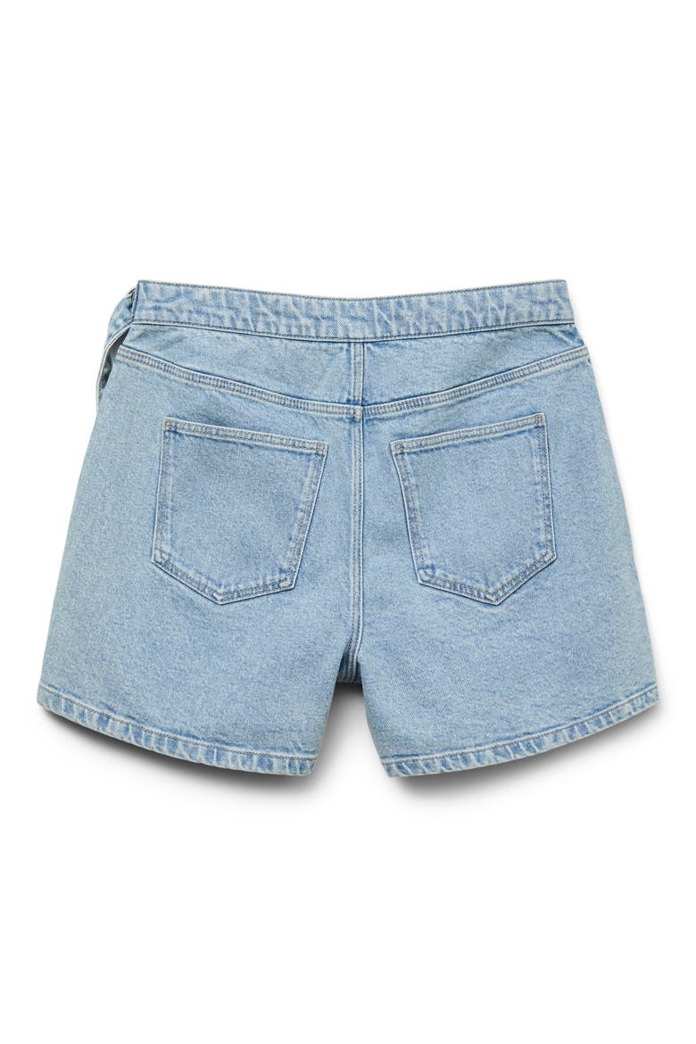 Vica Faux Wrap Denim Skort, Alternate, color, LIGHT BLUE DENIM