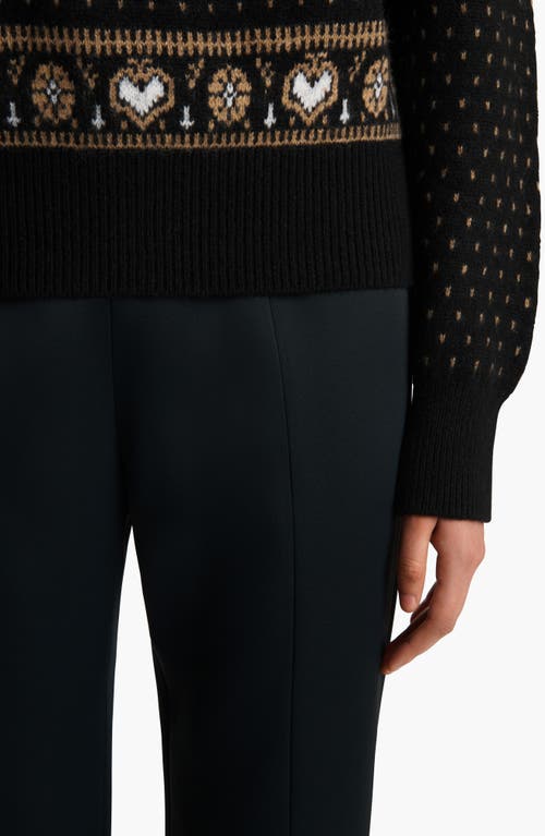 Khaite Guy Fair Isle Cashmere Sweater In Black