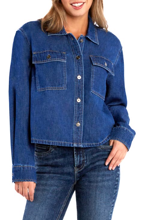 Lilou Boxy Denim Button-Up Shirt