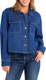Wash Lab Denim Lilou Boxy Denim Button-Up Shirt