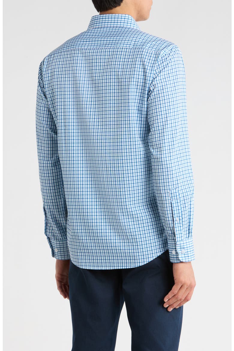 Slim Fit Plaid Print Dress Shirt, Alternate, color, BLUE