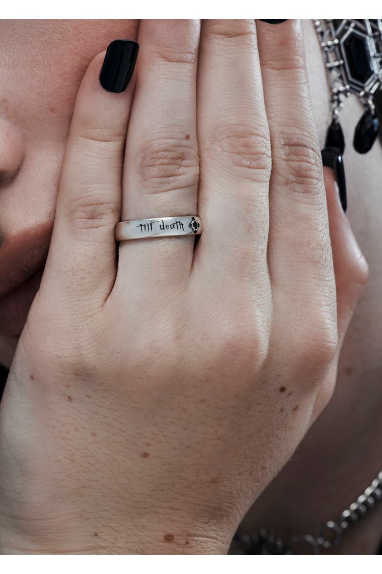 Till Death Thick Sterling Silver Ring, Alternate, color, Silver