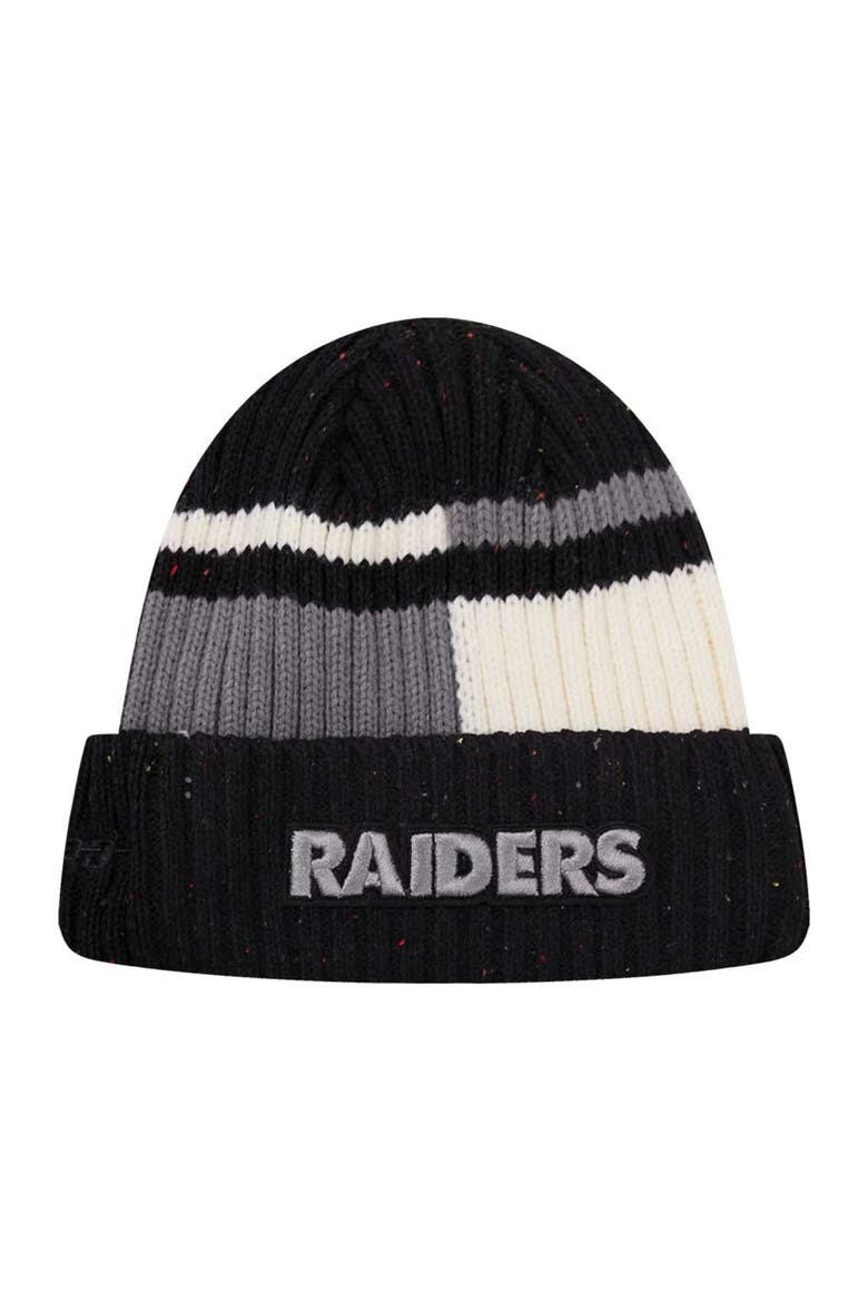 Men's Pro Standard Black/White Las Vegas Raiders Speckled Cuffed Knit Hat, Alternate, color, Black