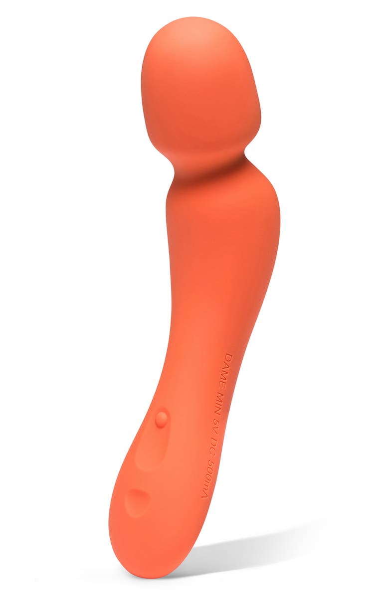 Dame Products Min External Wand Vibrator, Alternate, color, Papaya