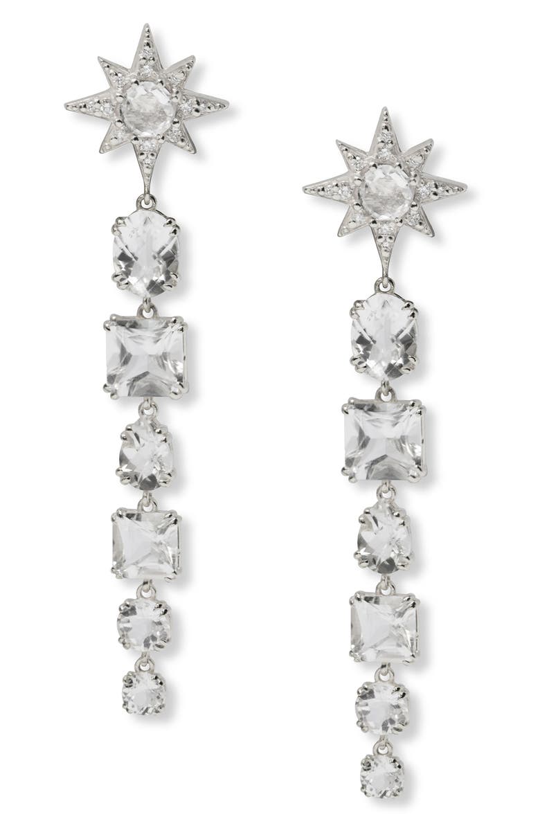 Anzie Astrid Drop Earrings, Main, color, Clear