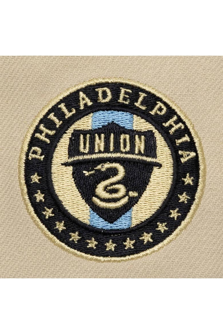 Men's Mitchell & Ness  Cream/Navy Philadelphia Union Upside Down Pro Pinch Snapback Hat, Alternate, color, Cream