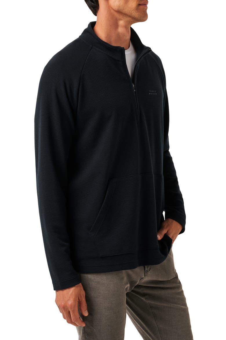 Thermal Quarter Zip Pullover, Alternate, color, BLACK