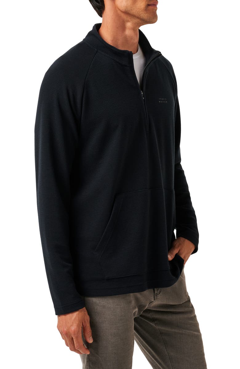 TravisMathew Thermal Quarter Zip Pullover, Alternate, color, Black
