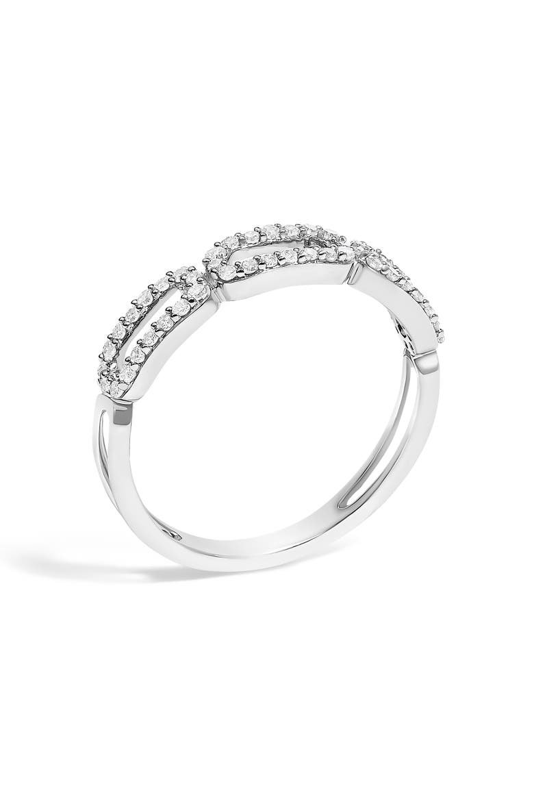 14K White Gold 1/4 ctw Diamond Paper Clip Ring, Alternate, color, White Gold