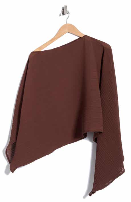 Off-the-Shouldered Asymmetric Poncho Top