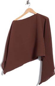 Renee C Off-the-Shouldered Asymmetric Poncho Top