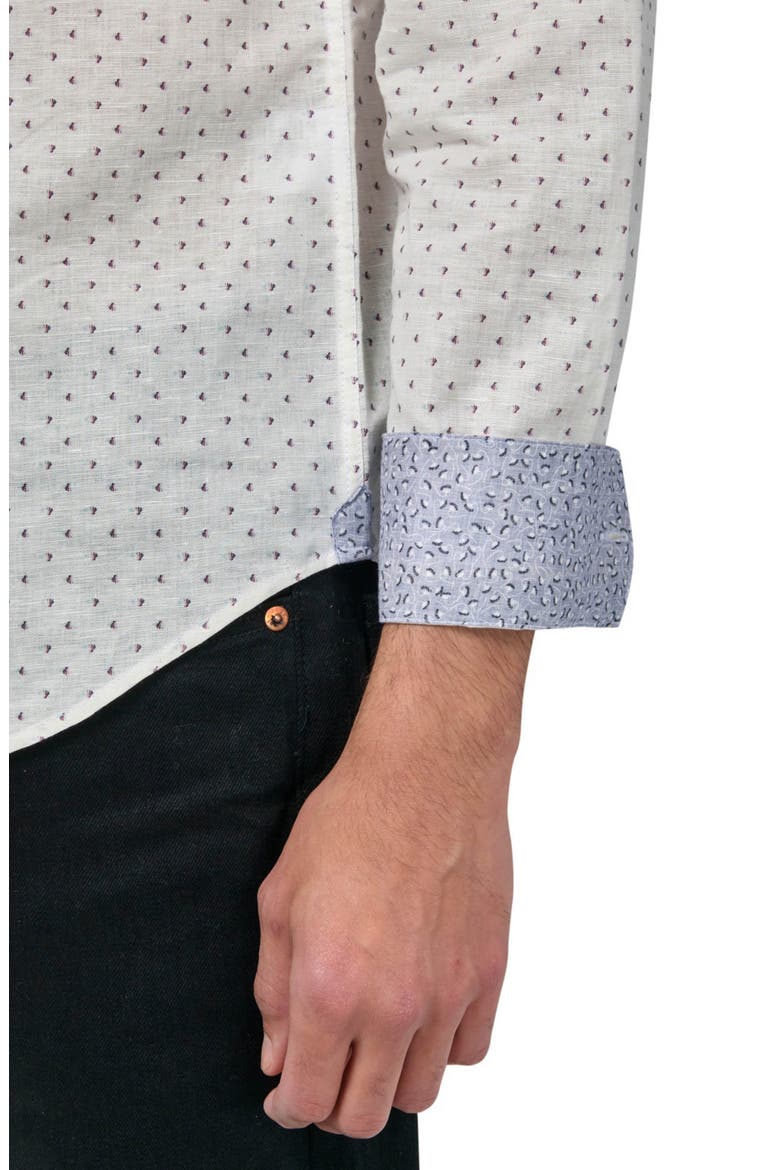 Axel Long Sleeve Mandarin Collar Shirt, Alternate, color, WHITE
