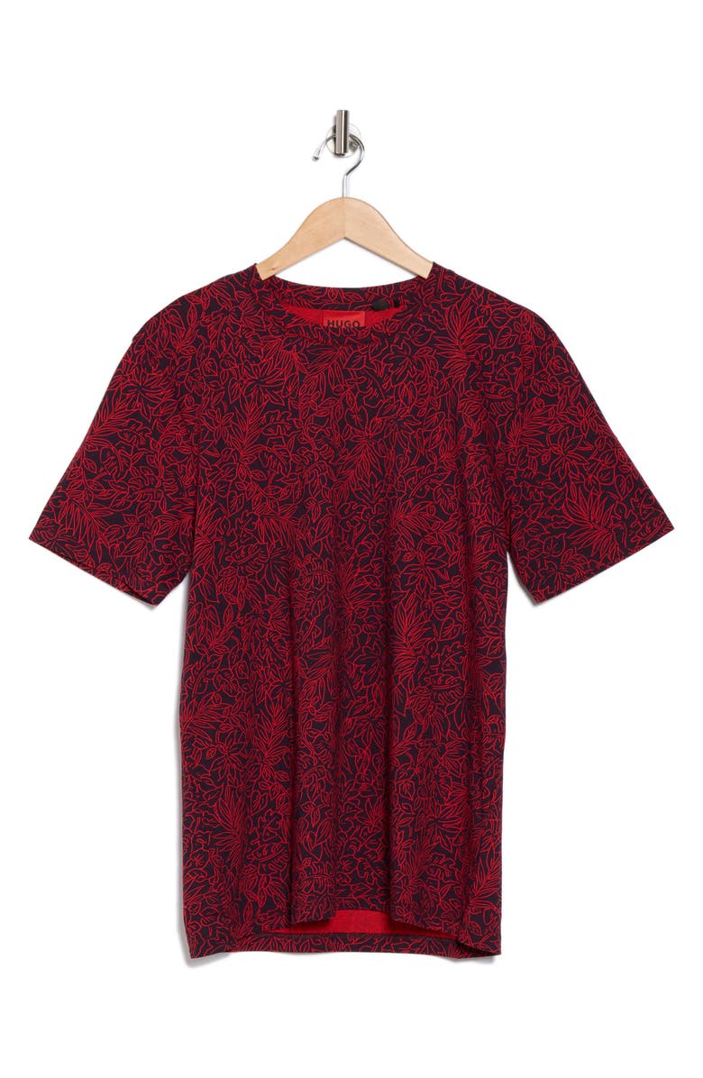 HUGO Dveiop Cotton Graphic T-Shirt, Alternate, color, Navy/ Red
