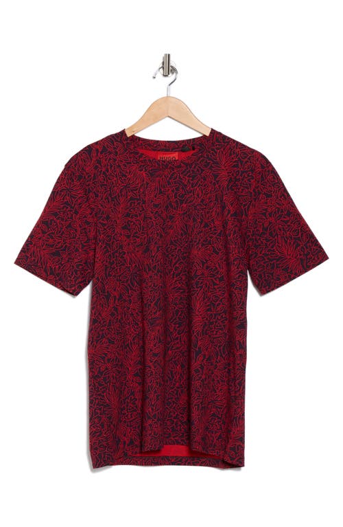 Hugo Boss Hugo Dveiop Cotton Graphic T-shirt In Red