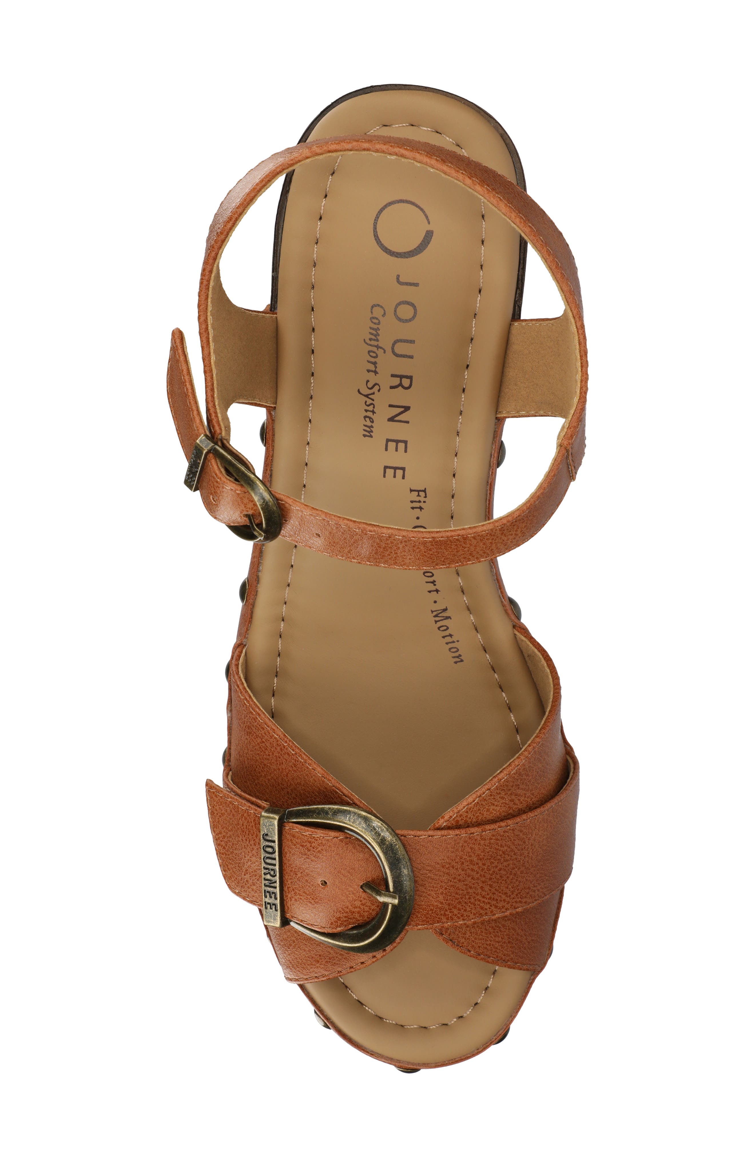 Journee Collection Sisilia Ankle Strap Platform Sandal, Alternate, color, Cognac