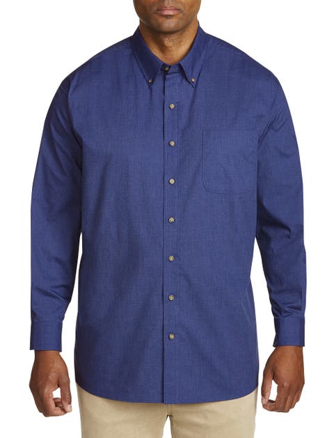 Big & Tall Easy-Care Solid Sport Shirt