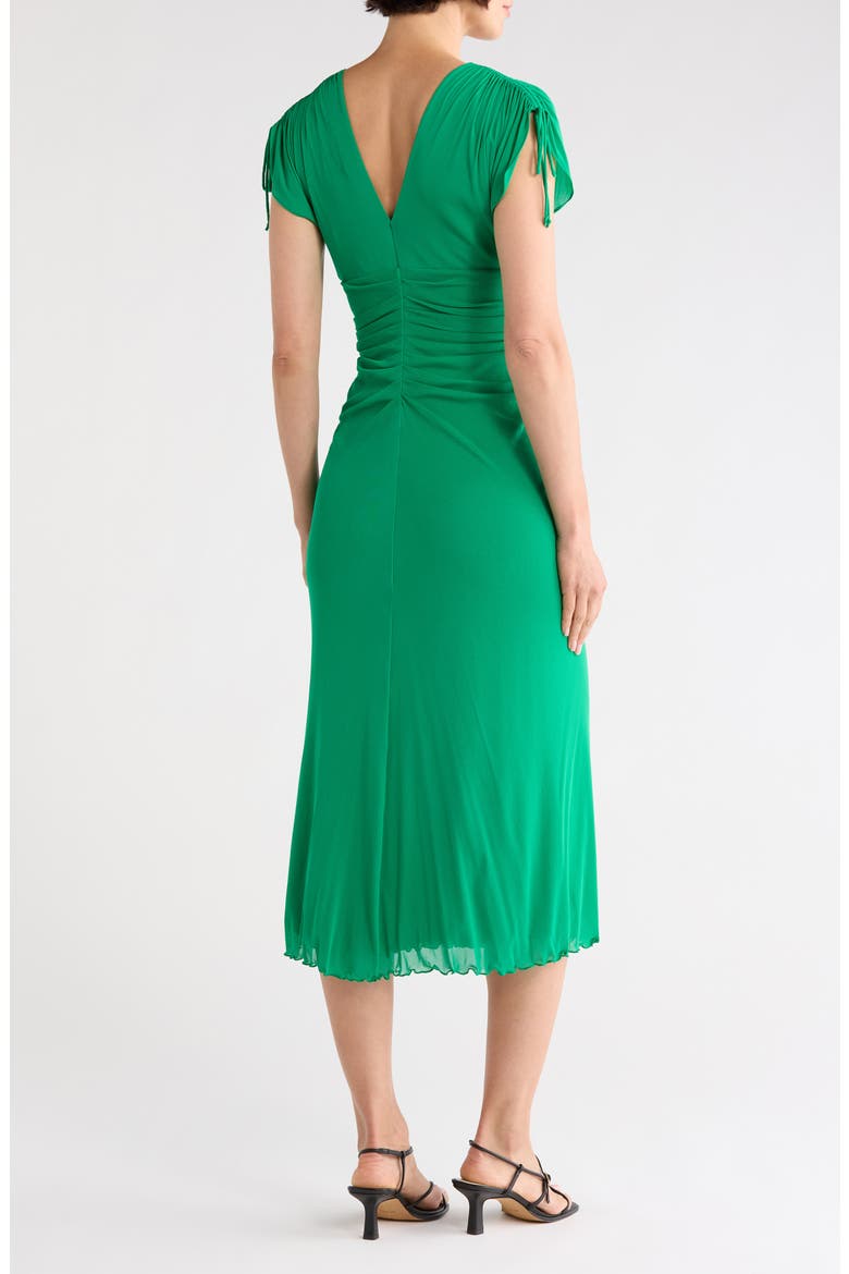 Gathered Cap Sleeve Dress, Alternate, color, SIGNATURE GREEN