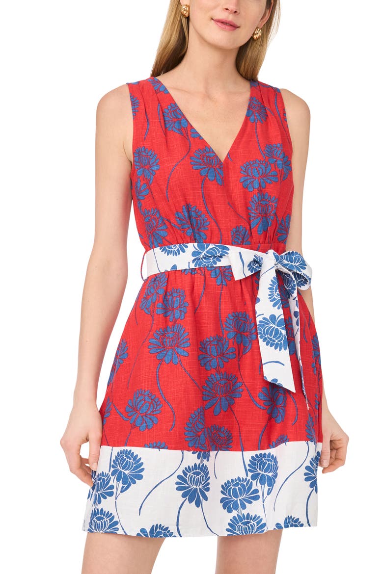 Tie Waist Minidress, Alternate, color, AURA ORANGE