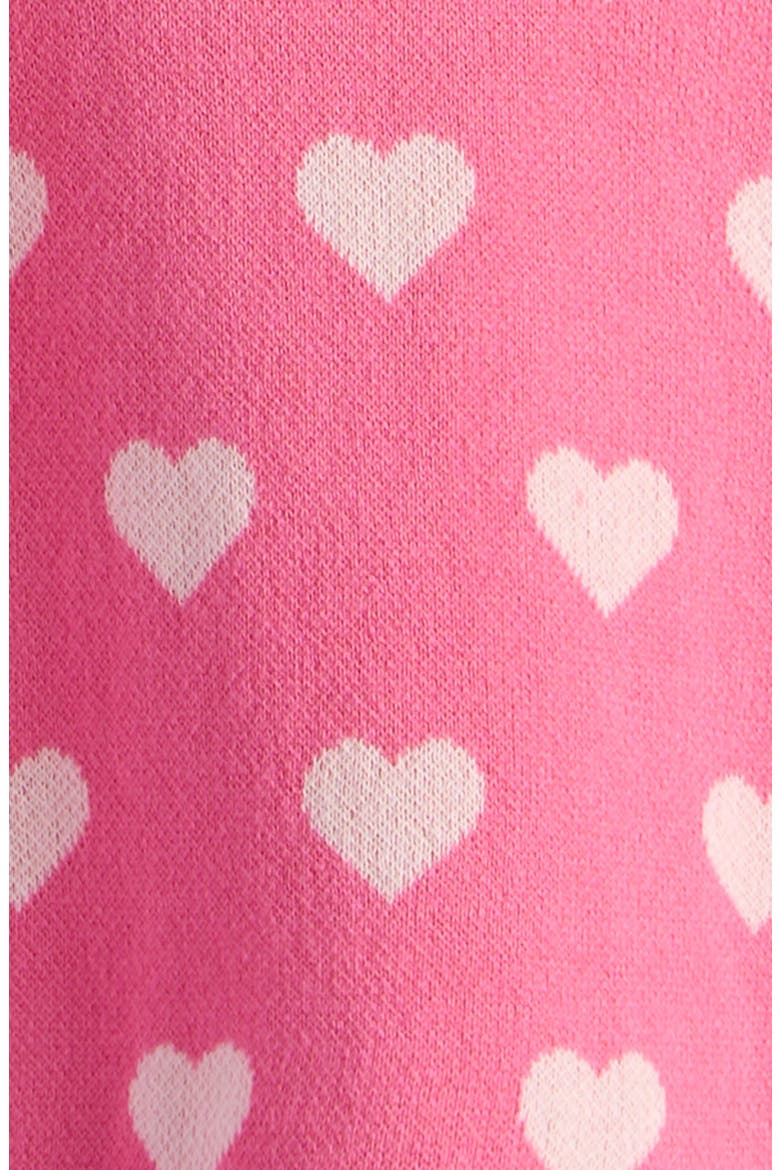Bow Print Cotton Romper, Alternate, color, PINK AZALEA LOVELY HEARTS