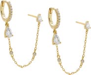 BY ADINA EDEN CZ Marquise & Teardrop Huggie Earring