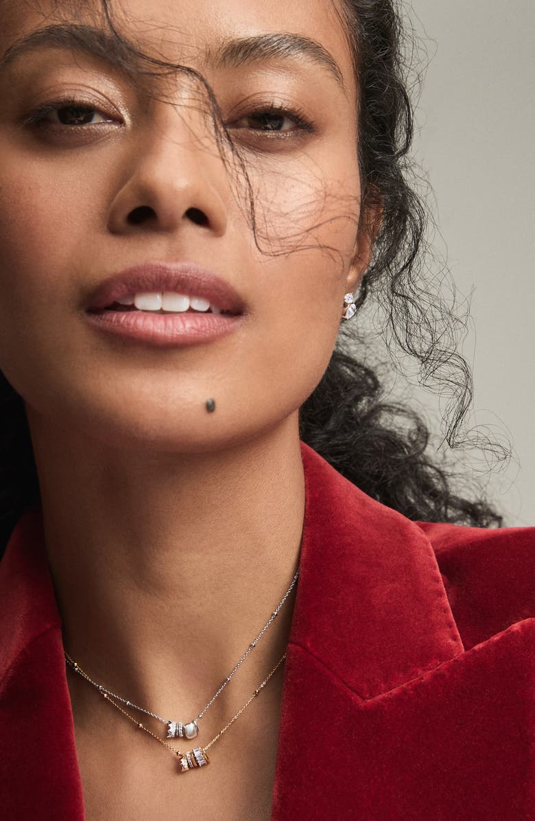 Adina Reyter Royal Rager Diamond & Mini Bead Pendant Necklace, Alternate, color, Gold/ Silver