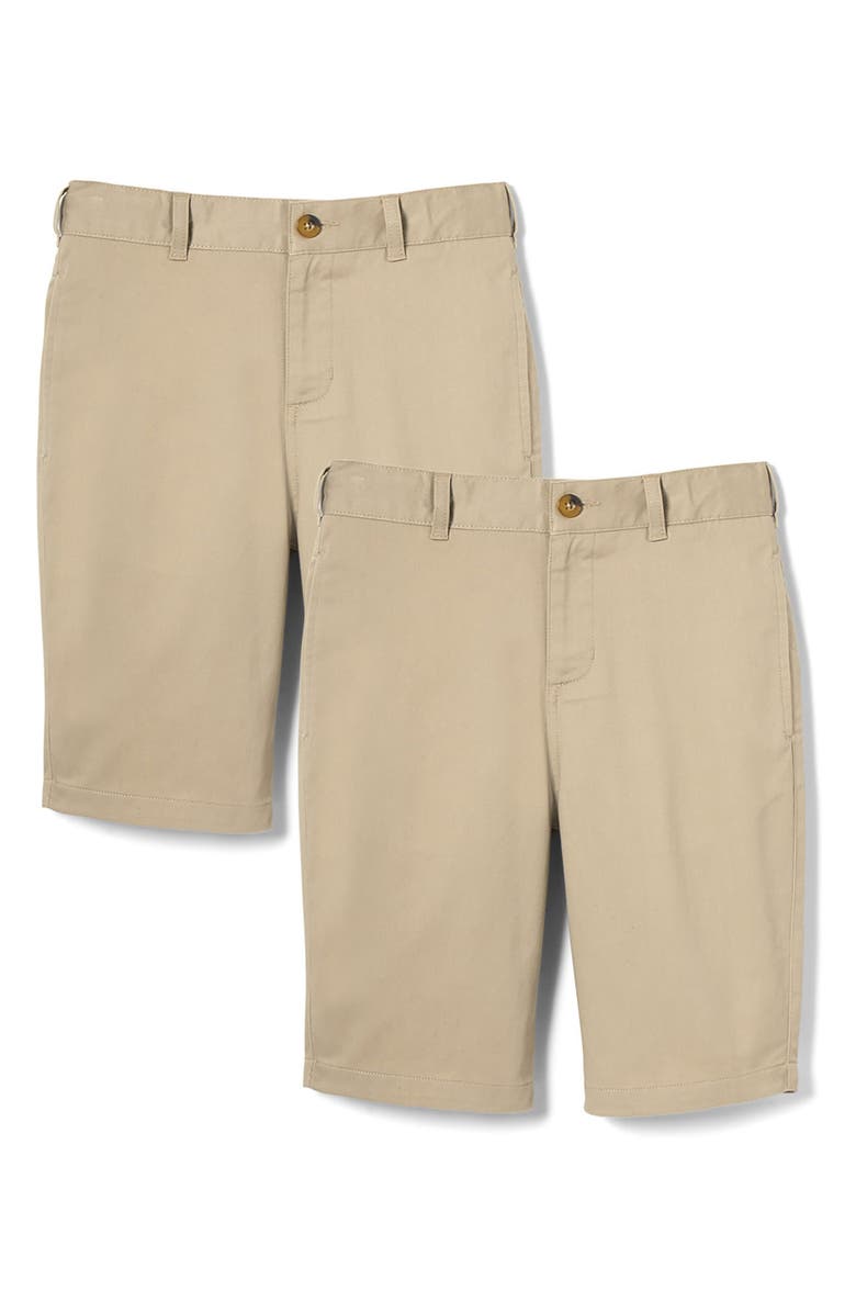 FRENCH TOAST Kids' 2-Pack Flat Front Stretch Twill Shorts, Main, color, 