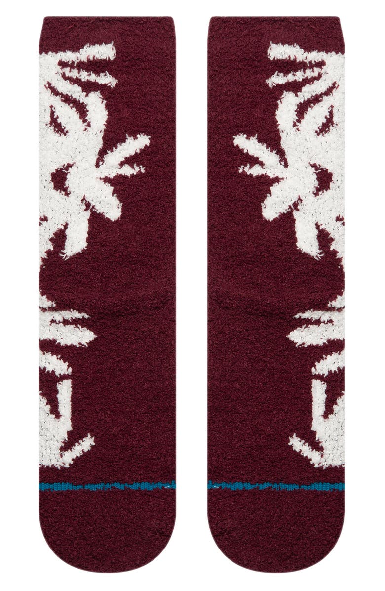 Stance Daisies Cozy Crew Socks, Alternate, color, Fig