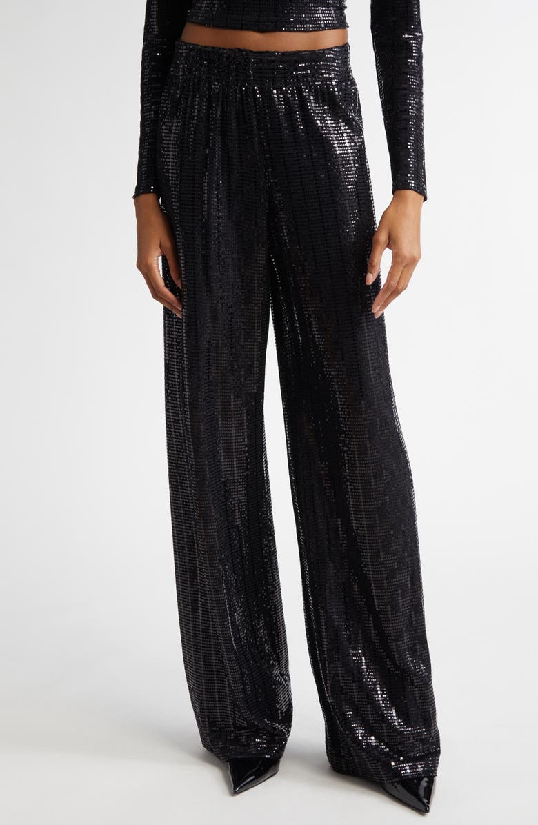 Alice + Olivia Elba Sequin Pants, Main, color,