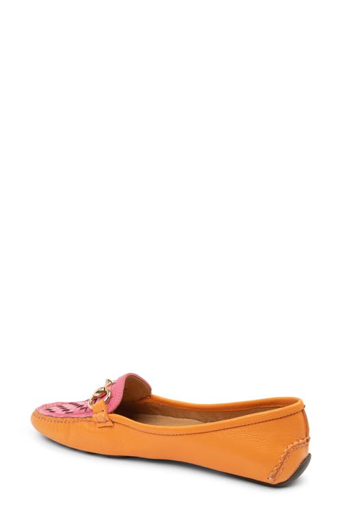 Shop Patricia Green Kim Horsebit Woven Loafer In Orange/hot Pink Leather