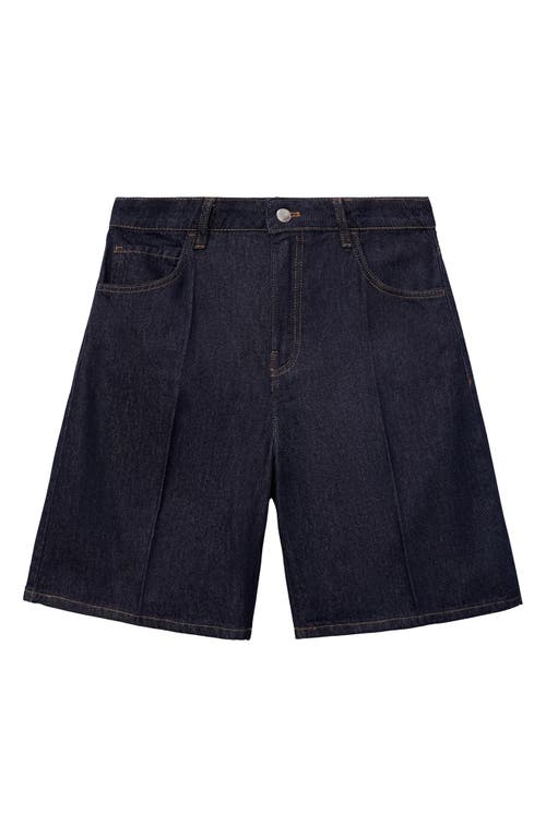 Mango High Waist Denim Bermuda Shorts